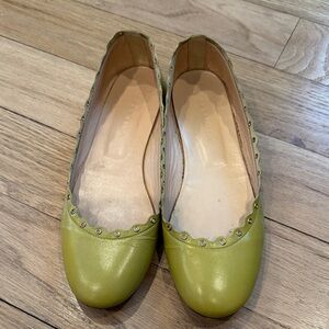 Yellow Grommeted Women's Ballet Flats